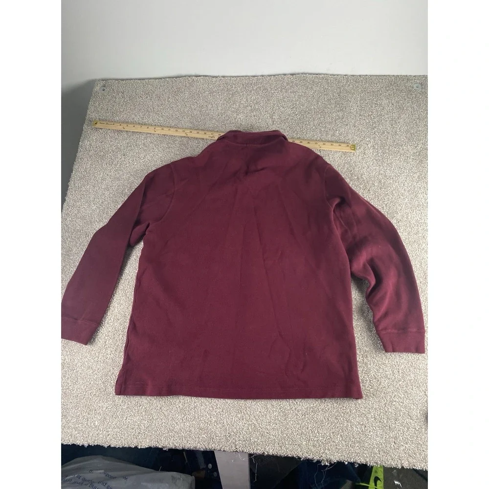 Polo Ralph Lauren 1/4 Zip Sweater Jacket Mens XXL Solid Maroon Y2K Blue Pony‎